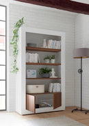 Credenza Libreria 2 Ante 4 Ripiani 110x42x191 cm TFT Lipari Bianco e Noce