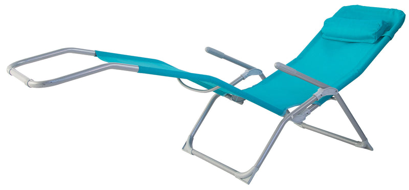 Lettino Prendisole Pieghevole da Giardino 151x60x93 cm in Acciaio e Textilene Turchese