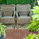 Pavimentazione da Esterno Incastrabile 11 Mattonelle 30x30x2.2 cm Marrone a Righe 