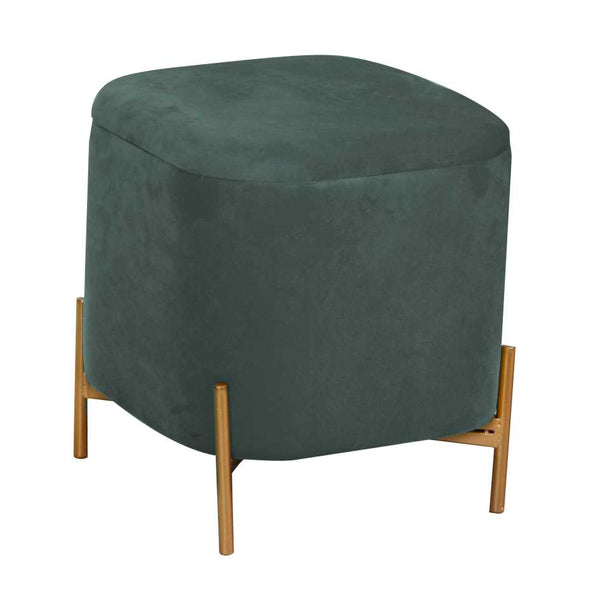 Pouf Contenitore 38x38xh45 cm in Tessuto Velluto Verde Salvia online