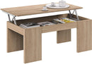 Tavolino Basso da Caffè 100x50x43 cm con Piano Sollevabile Rovere