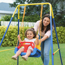 Altalena da Giardino per Bambini Trasformabile 3 in 1 Telaio in Metallo Blu      