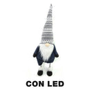 Pupazzo Gnomo in Tessuto con Led grigio cm 30x22xh85