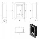 Camino a Bioetanolo da Parete 46x78 cm con Vetro Flig Las Vegas 2 Silver