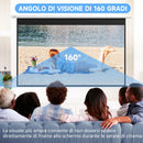 Telo per Proiettore 120"" 16:9 Motorizzato con Telecomando Fissaggio a Muro e Soffitto Bianco
