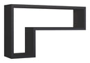 Mensola da Parete a Forma di L 61x37x15,5 cm in Fibra di Legno Lettera Nero