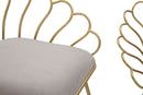 Sgabello Glam Flower Grigio 57x52x94-56x48x72,50 cm in Ferro e Spugna e Tessuto Oro e Grigio