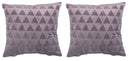 Set 2 Cuscini Decorativi 43x43x6 cm in Poliestere VdE Tivoli 1996 Triangoli Grigio