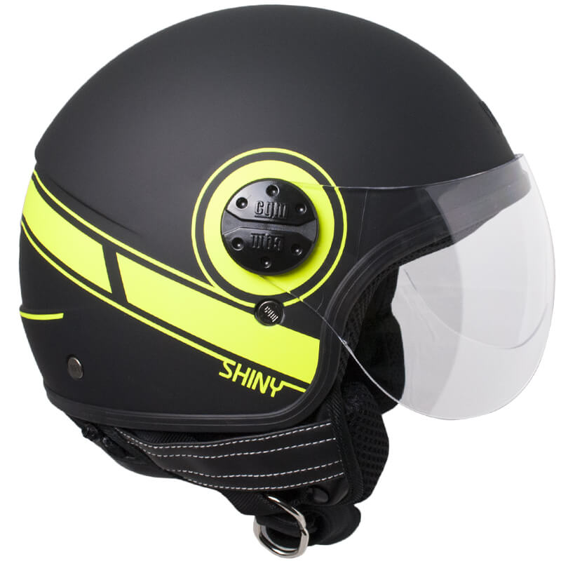 Casco Jet per Scooter Visiera Sagomata CGM Shiny 109S Giallo Fluo Opaco