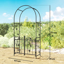 Arco da Giardino con Cancello 107x45x217 cm Traliccio per Piante Rampicanti in Metallo Nero  