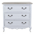 Cassettiera Cuore 3 Cassetti 80x38x80 h cm in Legno di paulownia Bianco