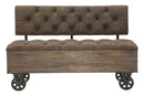 Panca Industry 121x52x75 cm Legno di Abete e in Ferro e Spugna e MDF e PU