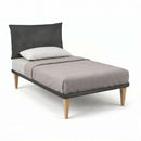 Letto Singolo con Rete Rivestita Microfibra Grigio Tessis Testata Soft Varie Misure