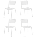 Set 4 Sedie da Giardino 44x45/60x81,5h cm in Metallo Aura Bianco