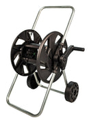 Carrello Avvolgitubo Manuale in Acciaio con Tubo 25 mt e Accessori Agrati Nero