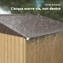 Casetta da Giardino 4,9 m² 277x195x192 cm in Acciaio Zincato con Doppia Porta Scorrevole e Tetto Inclinato Marrone Chiaro      