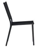 Sedia Impilabile da Giardino 48x57x87 cm in Alluminio Antracite e Textilene Elba Nero