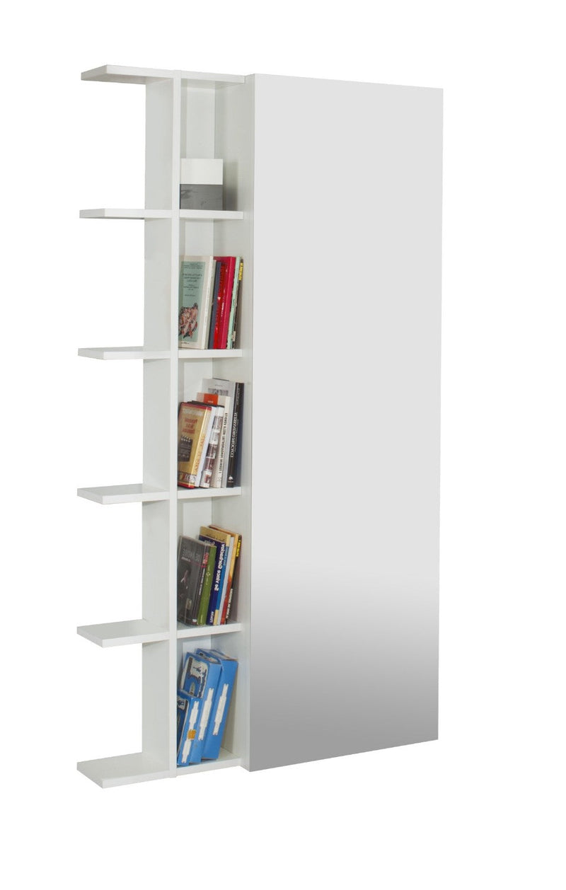Scarpiera Libreria 5 Ripiani in Melaminico 88,5x25x160cm TFT Sc Bianca Specchio