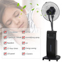 Ventilatore a Piantana Ø44,5 cm con Nebulizzatore ad Acqua e Telecomando Nero