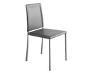 Set di 2 Sedie in Pvc Grigio e Metallo