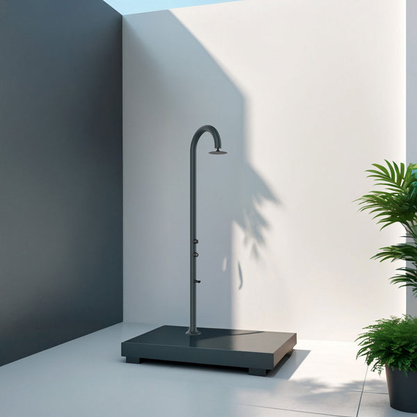 prezzo Doccia da Giardino in Alluminio con Soffione e Lavapiedi Sined Luna Alu Grigio