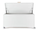 Baule Contenitore da Esterno 164,8x72x70h cm Apertura Facile e Ruote in Alluminio Ocean M Bianco 