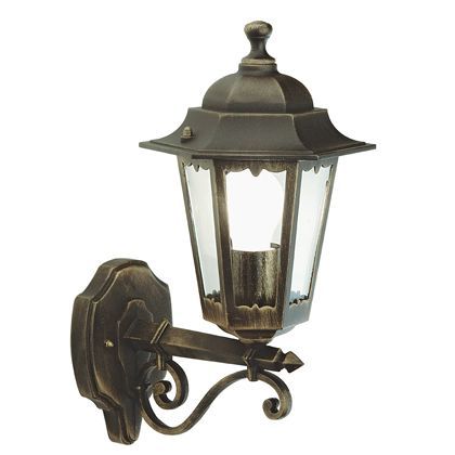 Lampada Applique Media in Alto Colore Nero e Oro per Esterno Linea Merlet Sovil