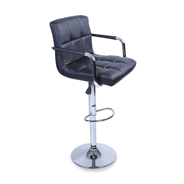 Hocker mit Gaslift-Armlehnen und Drehsitz aus Kunstleder Vandi Black online
