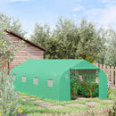 Serra da Giardino 6x3x2 m Serra con Tetto a Spiovente in PE per Piante Verde 