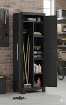 Armadio in Resina 4 Ripiani 65x45x182 cm Keter Detroit Portascope Nero