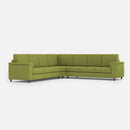 Divano Angolare 7 Posti 286x286x85 cm Marrak in Tessuto Verde