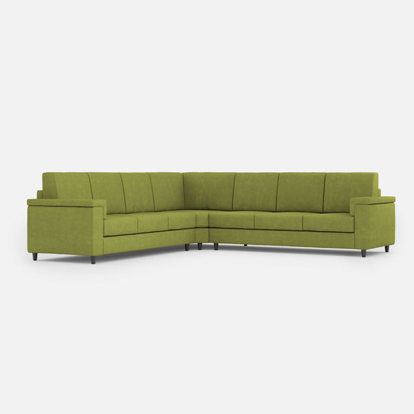 Divano Angolare 7 Posti 286x286x85 cm Marrak in Tessuto Verde acquista