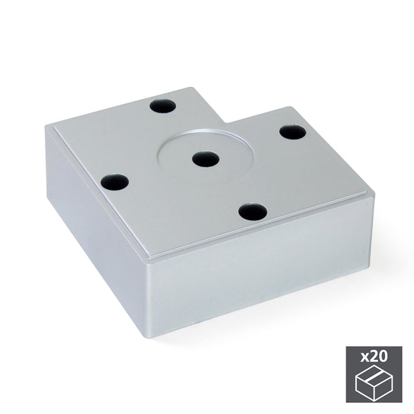 acquista Emuca Füße aus Kunststoff Metallic Grau für Möbel H45 mm 20 Stück