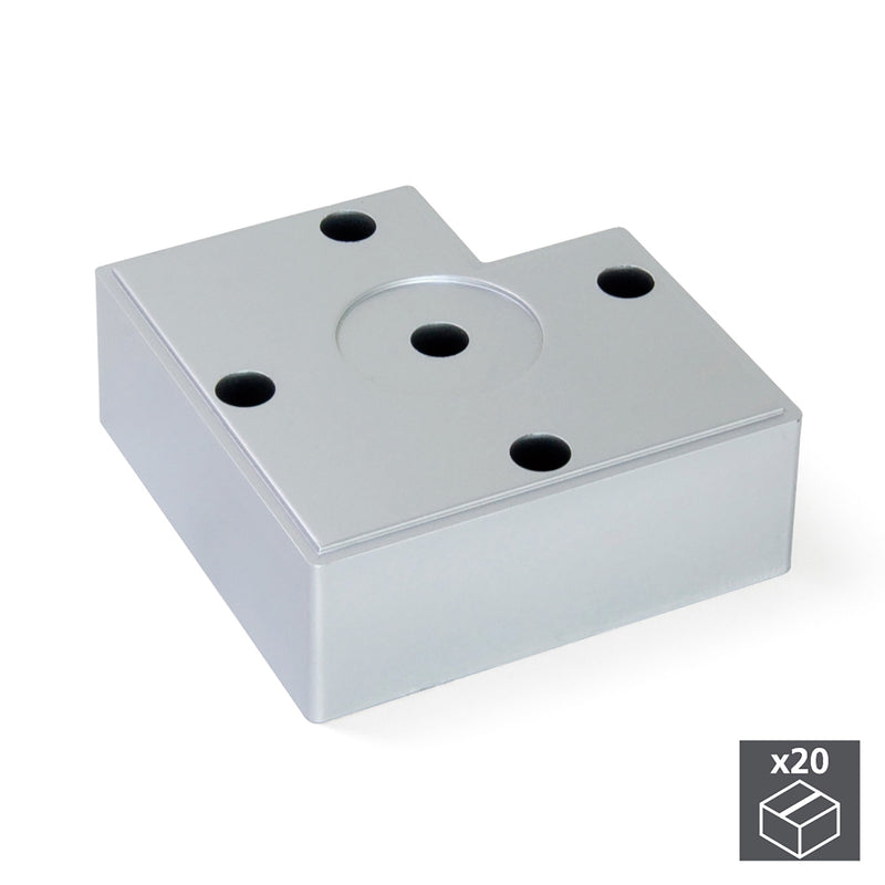 Piedino per Mobile H45 mm Plastica Grigio Metallizzato 20 Pezzi Emuca
