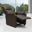Poltrona Relax Reclinabile Manuale 75x95x103 cm in Similpelle Marrone Scuro