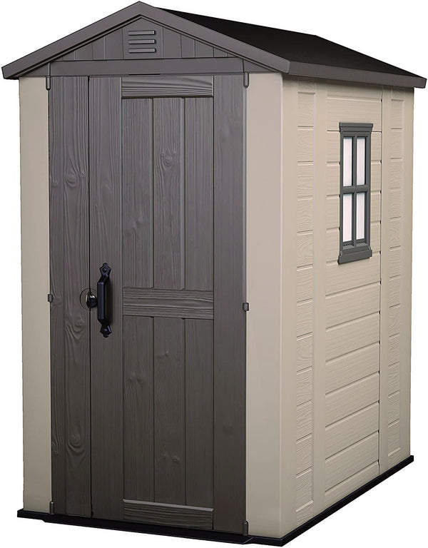 Geräteschuppen 129,5 x 216,5 x 188,5 cm aus Harz Keter Factor 4 x 6 Beige sconto