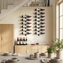 Portabottiglie da Parete 27x10x93,5 cm per 8 Bottiglie di Vino in Acciaio Nero      