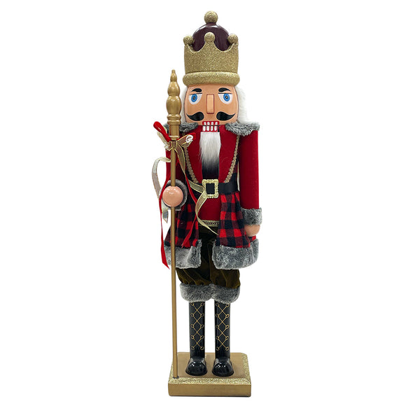 acquista Weihnachtlicher Nussknacker Soldat H80 Tartan Rot