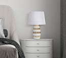 Lampada da Tavolo Glam Mix 33x50x33 cm in Ceramica Bianco/Oro