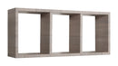 Mensola Rettangolare 3 Scomparti da Parete 70x30x15.5 cm in Fibra di Legno Tristano Rovere Moka