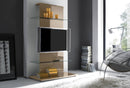 Mobile TV a Torre 2 Mensole in Vetro 104x50x169cm TFT  Primo Beige Lucido