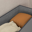 Panca Contenitore Pieghevole 84L 76x38x38 cm in Finta Pelle Grigio