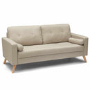 Divano 3 Posti 181x79x84 cm in Tessuto Beige