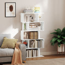 Libreria Asimmetrica a S a 5 Livelli 80x24x159 cm in Legno Bianco   