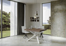 Tavolo Allungabile 130-390x90x77 cm Volantis Noce Telaio Bianco 