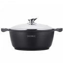 Casseruola Pentola Royalty Line con Rivestimento Antiaderente Effetto Marmo 28 cm Nero      