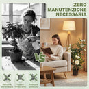 Pianta Finta di Rosa 40x33x90 cm con 17 Fiori 344 Foglie e Vaso Anti-UV Bianco      