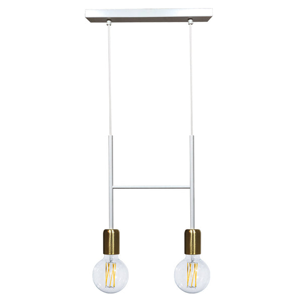 Aufhängung 2xE27 Rahmen Weißgold Satiniert E-Energy Elvira prezzo