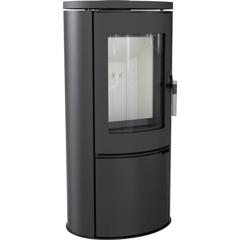 Stufa a Legna 5,5/10,5KW in Ghisa e Acciaio Flig Torrance Nera