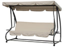 Dondolo Sofà Letto da Giardino 3 Posti in Acciaio Bauer Beige
